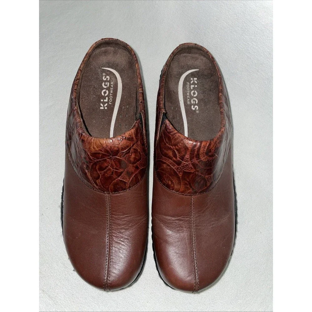 Klogs Footwear Clogs Mules Brown Leather Women Size 10M